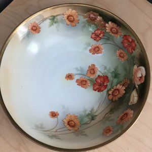 Vintage R S Germany Porcelain Serving Bowl - Gold Trim
